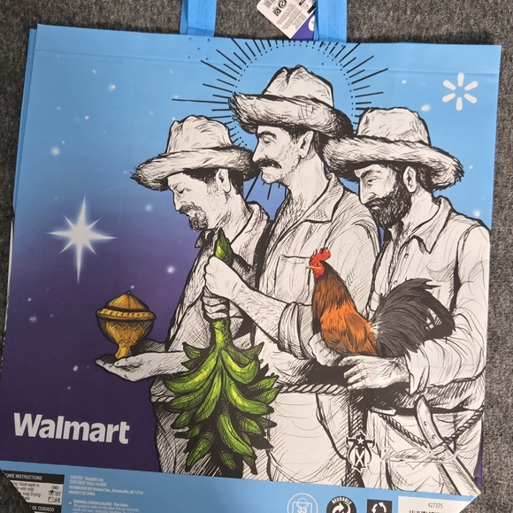 Walmart Limited edition Blue Reusable Tote Bag with Three Wise Men Design - Picture 2 of 8